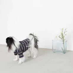 Mon Cheri Multi-Border Ribbed Pullover Navy New