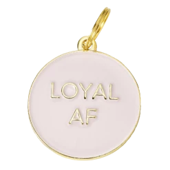 Two Tails Pet Company Style Loyal AF Collar Charm Pink