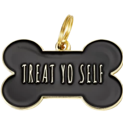 Two Tails Pet Company Style Treat Yo Self Collar Charm Black