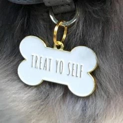 Two Tails Pet Company Treat Yo Self Collar Charm White Style