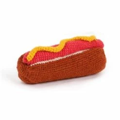 Ware Of The Dog Live Hand Knit Hot Dog Toy