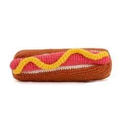 Ware Of The Dog Live Hand Knit Hot Dog Toy