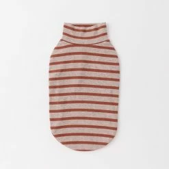 Mon Cheri Striped High Neck Top Rust