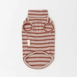 Mon Cheri Striped High Neck Top Rust