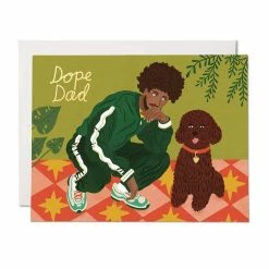 Red Cap Cards Dope Dog Dad Card Paper