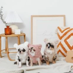 Mon Cheri Kuma Bear Fleece Hoodie Pink