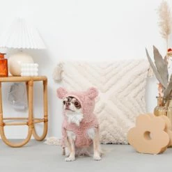 Mon Cheri Kuma Bear Fleece Hoodie Pink