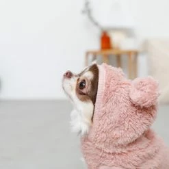 Mon Cheri Kuma Bear Fleece Hoodie Pink