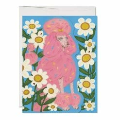 Red Cap Cards Paper Pink Poodle Card