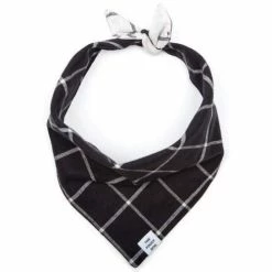 The Foggy Dog Windowpane Check Black Dog Bandana Bandanas And Scarves